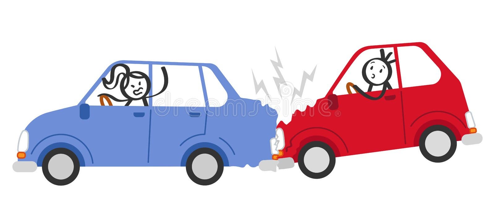 Premium Vector  Two cars crash crashing into each other's front hand drawn  style illustration car crash banner