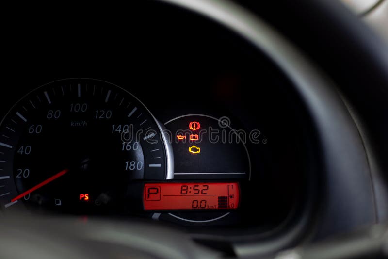 The Car Dashboard Light Status. Stock Image Image of info, control