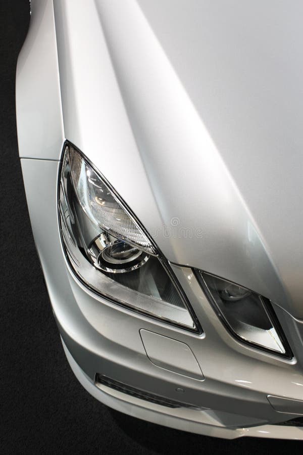 Car detail, lights, silver metallic