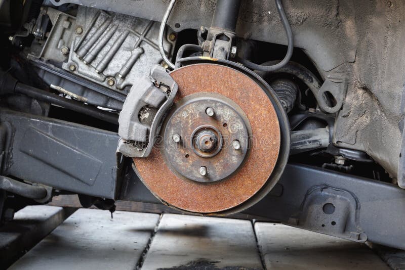 Car disc brake and caliper stock photo. Image of steel 70587874