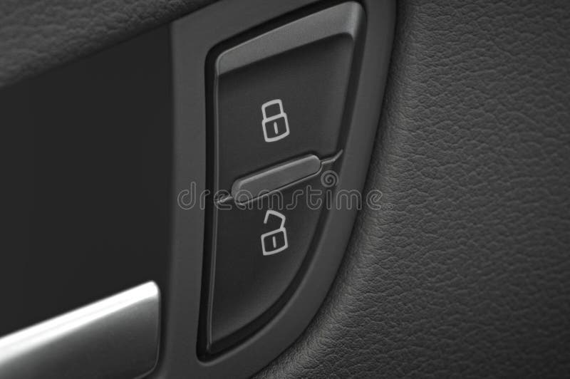 Close Up of a Car Door Control Panel Buttons Stock Image Image of