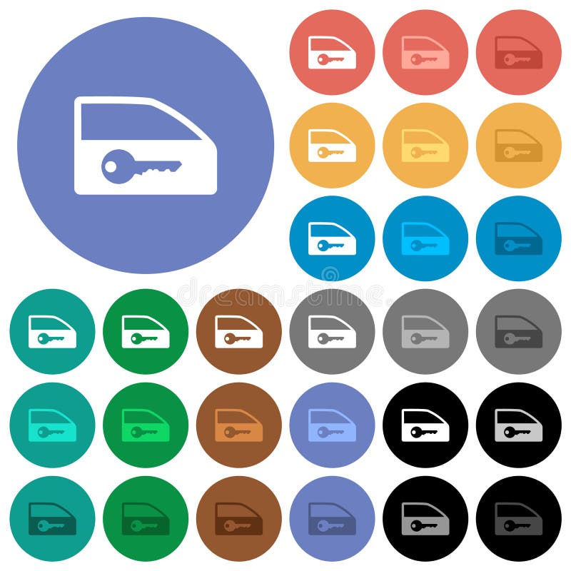 Car Door Lock Square Flat Icons Stock Vector Illustration of panel