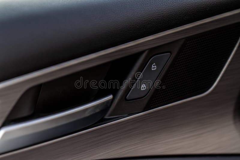 Car Door Lock Switch Close Up. Stock Image Image of transport, open
