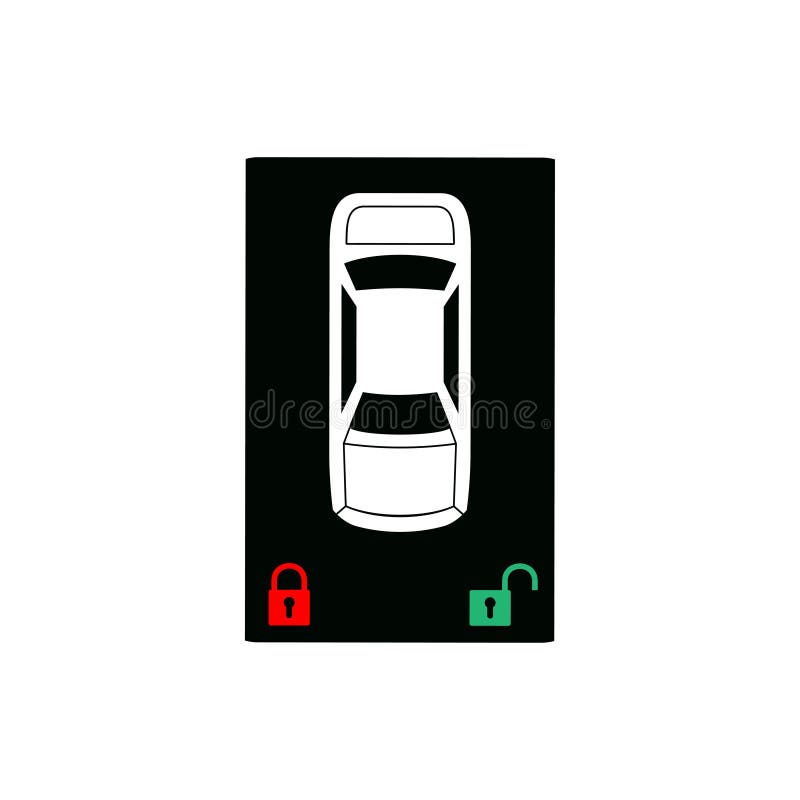 Car Door Lock and Unlock by Smartphone. Flat Vector Illustration Stock