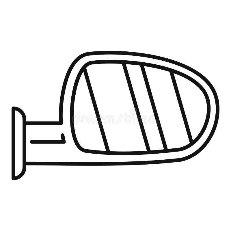 Car Mirror Line Icon. Side Mirror Vector Illustration Isolated On White
