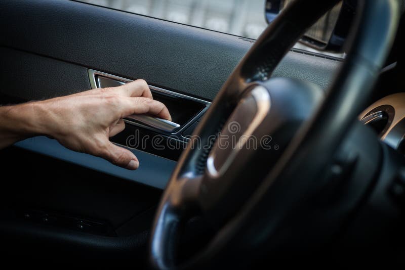 Car door opener stock image. Image of inside, handle 71805421