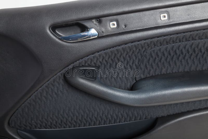 Car Door Trim with Black Leather Upholstery on a White Isolated Background  for Repair and Replacement in a Car Service. Spare Stock Photo - Image of  black, equipment: 215675088