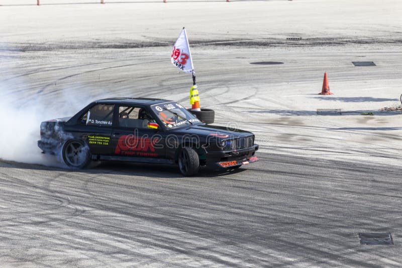 Car drifting race competition on a track