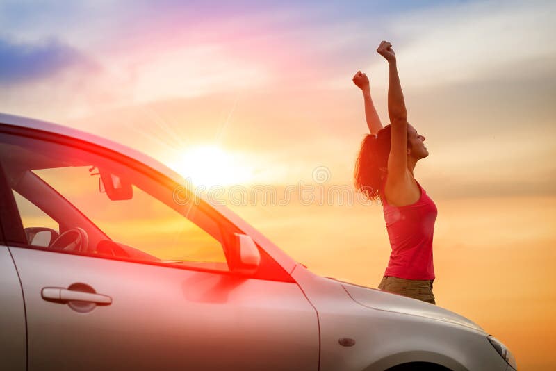 Car driving freedom and happiness