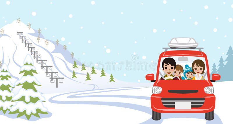 winter driving clipart