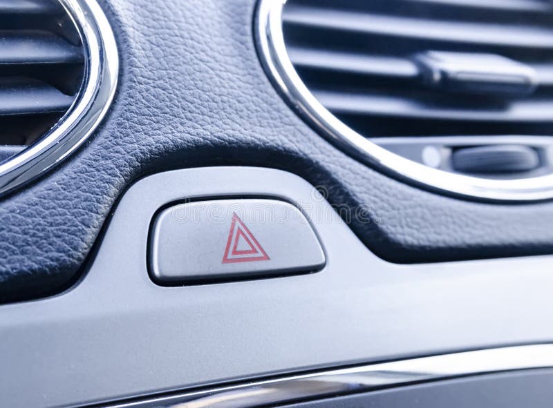 Car Emergency Light Button On A Modern Dashboard Stock Image Image of