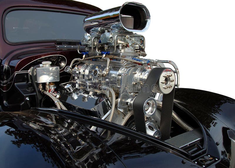 Red Car Engine stock image. Image of fuel, gears, mechanical