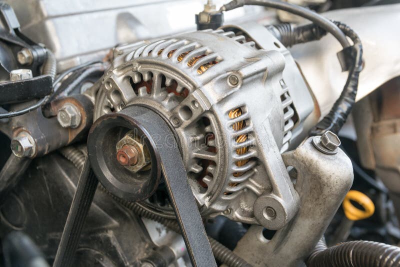Car engine closeup stock photography