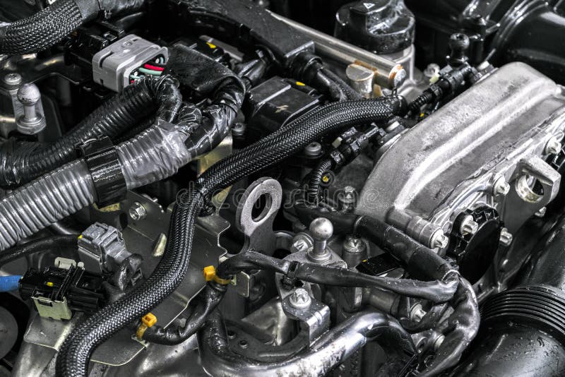 Car Engine. Car Engine Part. Closeup Image of an Internal Combustion