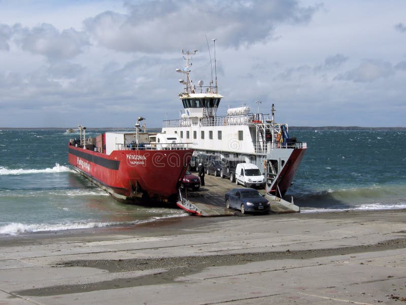 Car Ferry Straits of Magellan National Routes 257 - Chili - Punta Delgada - BahÃa Azul stock image Car Ferry Straits of Magellan National Routes 257 - Chili - Punta Delgada - BahÃa Azul stock image