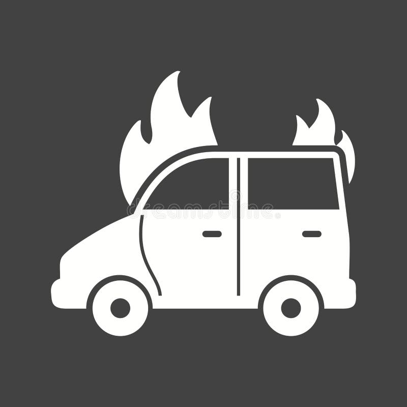 Car on Fire stock vector. Illustration of alarm, concept - 84393961