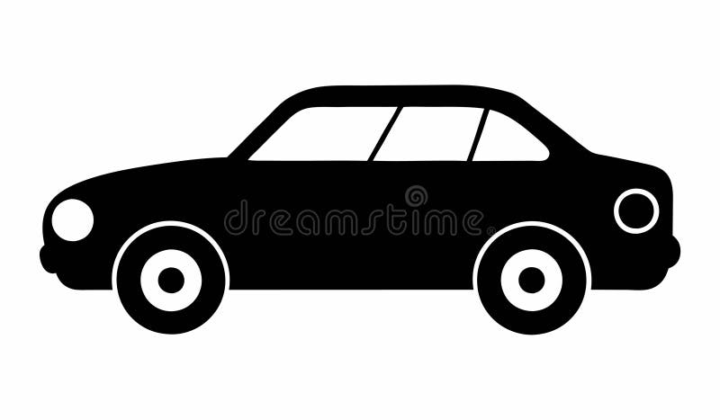 Car flat icon is a minimalistic, two-dimensional graphic royalty free stock image