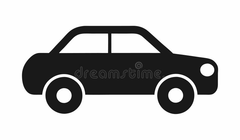 Car flat icon is a minimalistic, two-dimensional graphic stock image