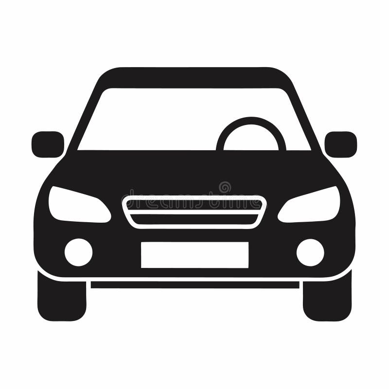 Car flat icon is a minimalistic, two-dimensional graphic royalty free stock images