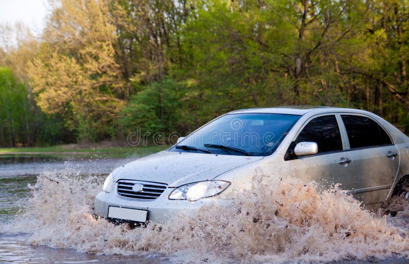 Car forces water royalty free stock images