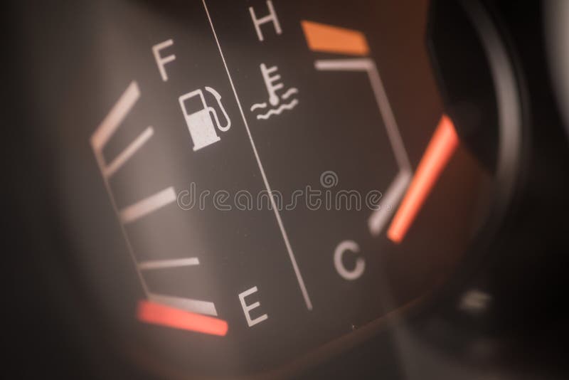 Car fuel gauge stock photo. Image of dashboard, needle 79413216