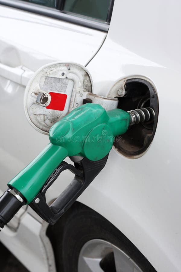 Car at Gas Station Being Filled with Fuel Stock Photo Image of