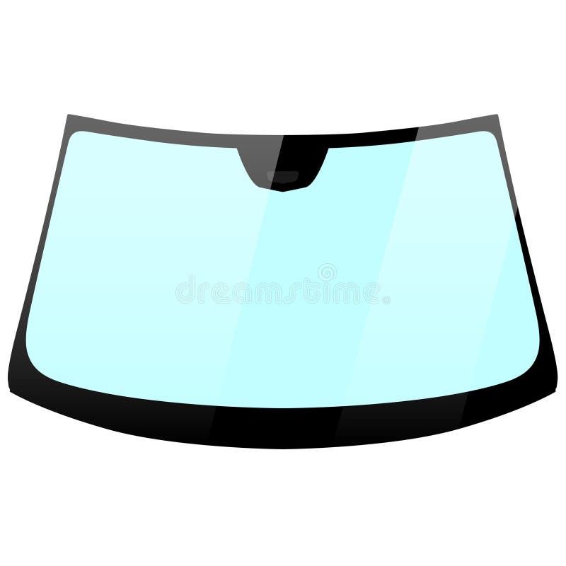 Car Glass Windshield with Light Reflection, New Clean Front Window