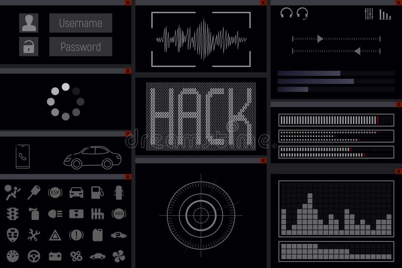 Car hack computer program. royalty free illustration