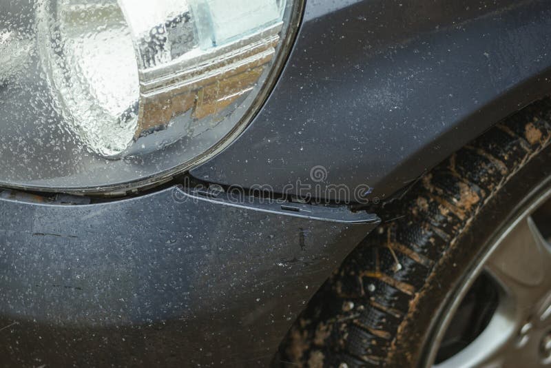 Damaged plastic bumper stock photo. Image of crushed 235865388