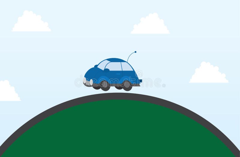 Car on a hill stock vector. Illustration of vehicle, vacation 23825720