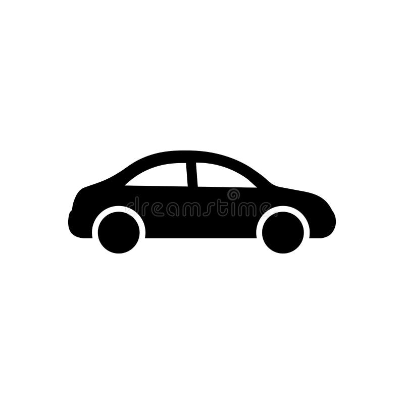 Car Icon Illustration White Background Car Icon Simple Black Car Sign ...