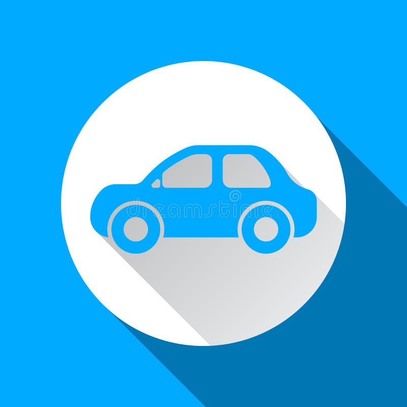 Car Icon on the Blue Background. Stock Vector Illustration of concept