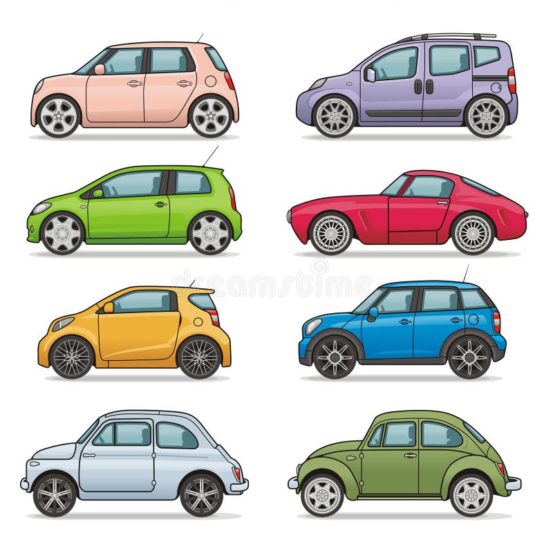 Car icon set stock illustration