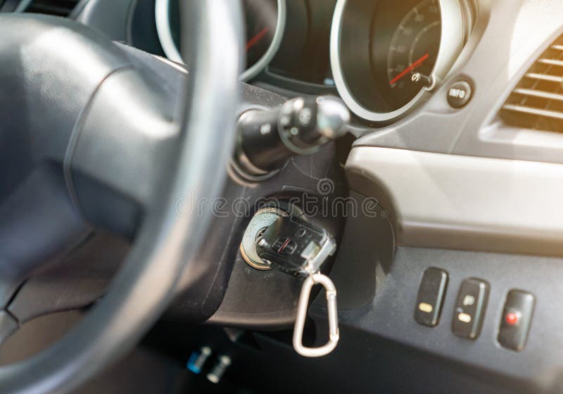 Car Ignition with Key Ready To Start Stock Image Image of person