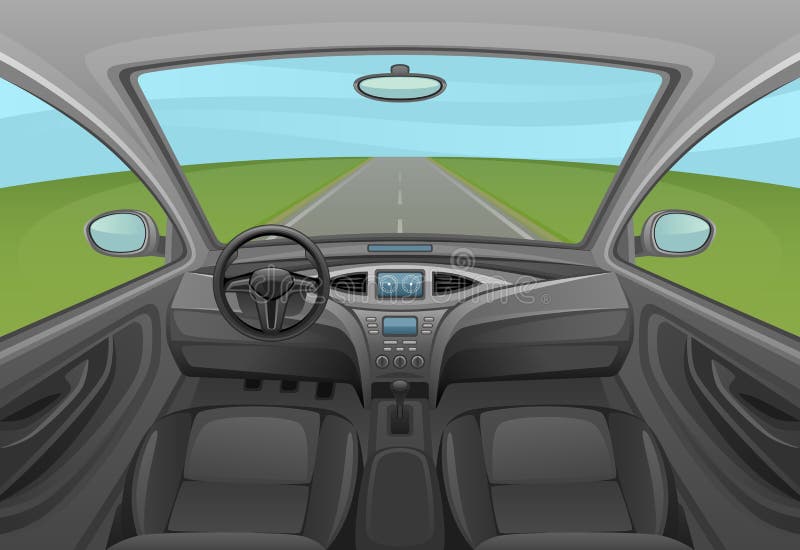 Inside car stock vector. Illustration of gray, handle 23049955