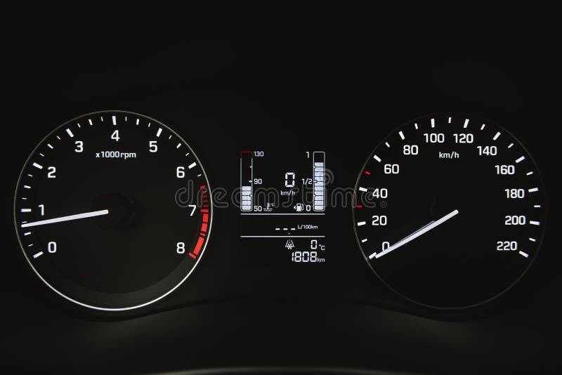 Car Instrument Panel, Dashboard Closeup Stock Image Image of blue, odometer 84240191
