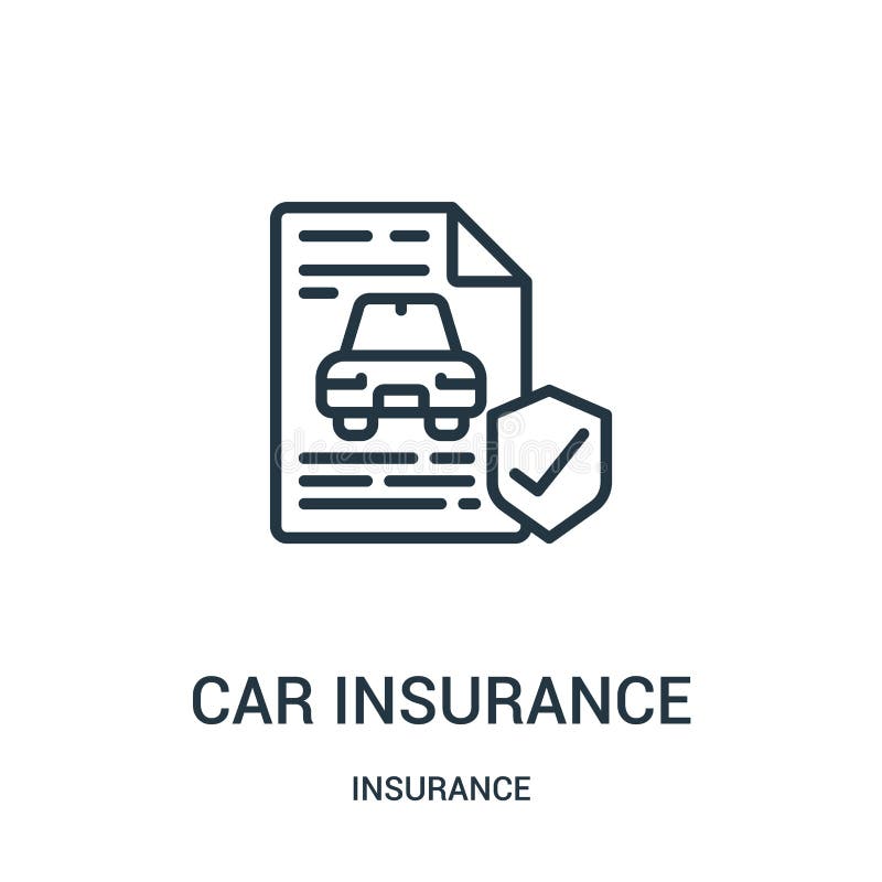 Car Insurance Icon Vector from Insurance Collection. Thin Line Car