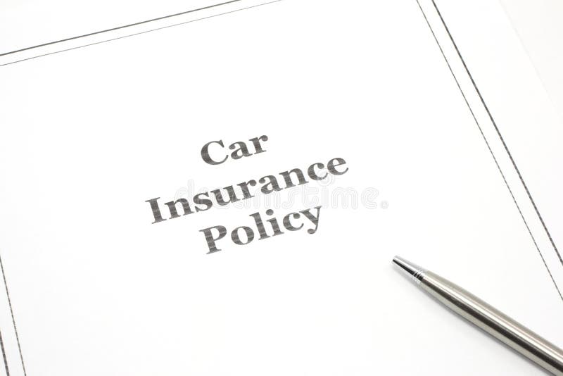 Car Insurance Policy with a Pen