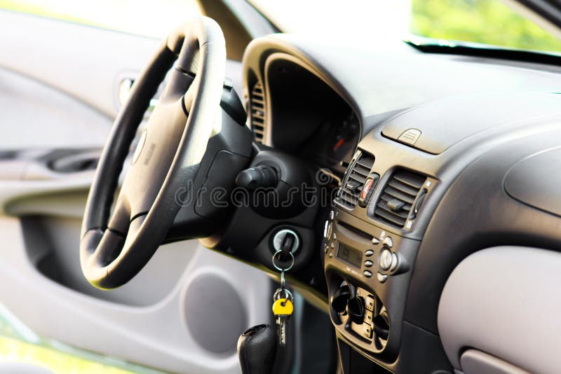 Inside a car stock image. Image of wheel, drivers, seats 32155503