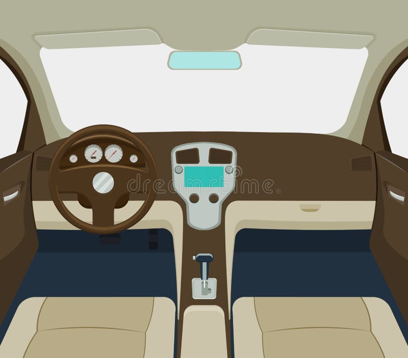 Car Interior Vector Illustration Stock Vector - Illustration of highway,  odometer: 76771894