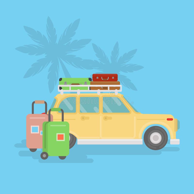 Car for journey. stock vector. Illustration of city, cartoon 83822788