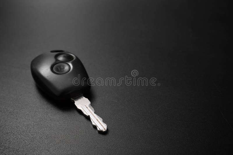 Car Key With Central Lock On Black Background. Stock Image Image of