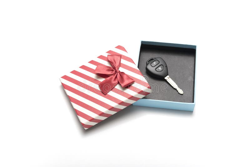 Car key and gift box stock image. Image of roses, idea 53133373