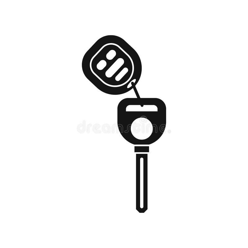 Car Key with Remote Control Icon, Simple Style Stock Vector