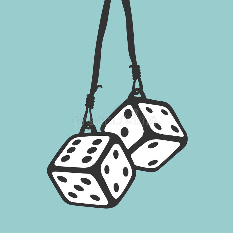 Car Keychain Casino Dice Vector Illustration Stock Vector