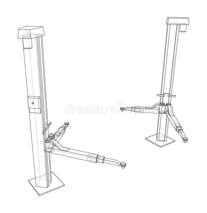 Car lift stand tower stock illustration. Illustration of auto 270940733
