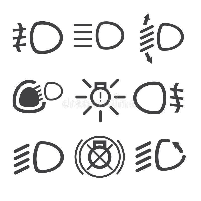 Car light dashboard icons stock vector. Illustration of fault 89330566