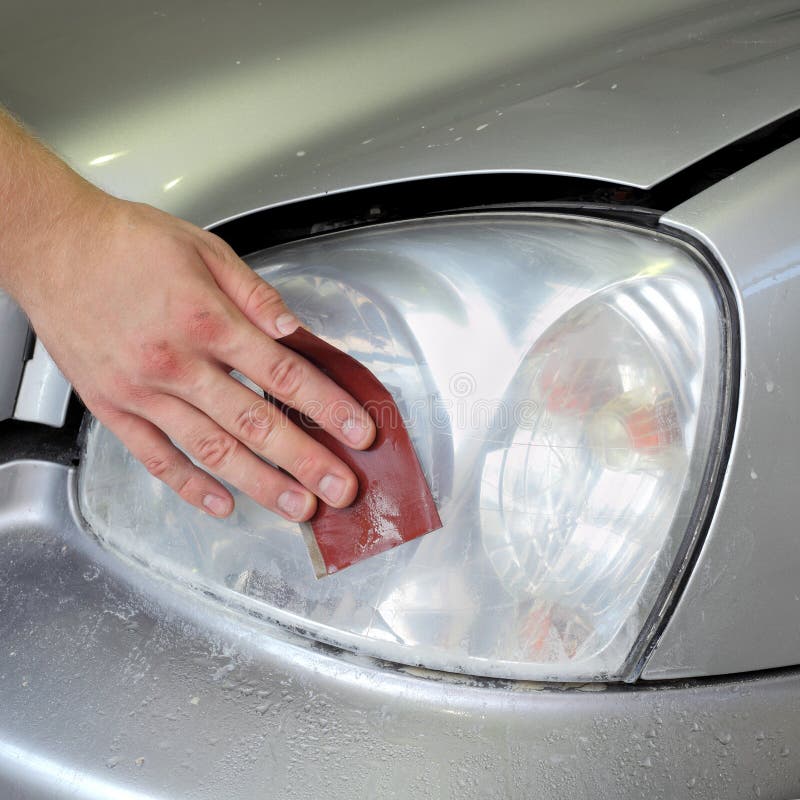 Car Light Repairing, Fixing Stock Photo Image of prepare, renovation