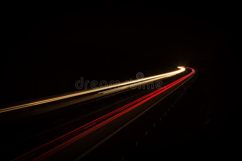 Car lights at night stock image. Image of trail, transportation 85755945