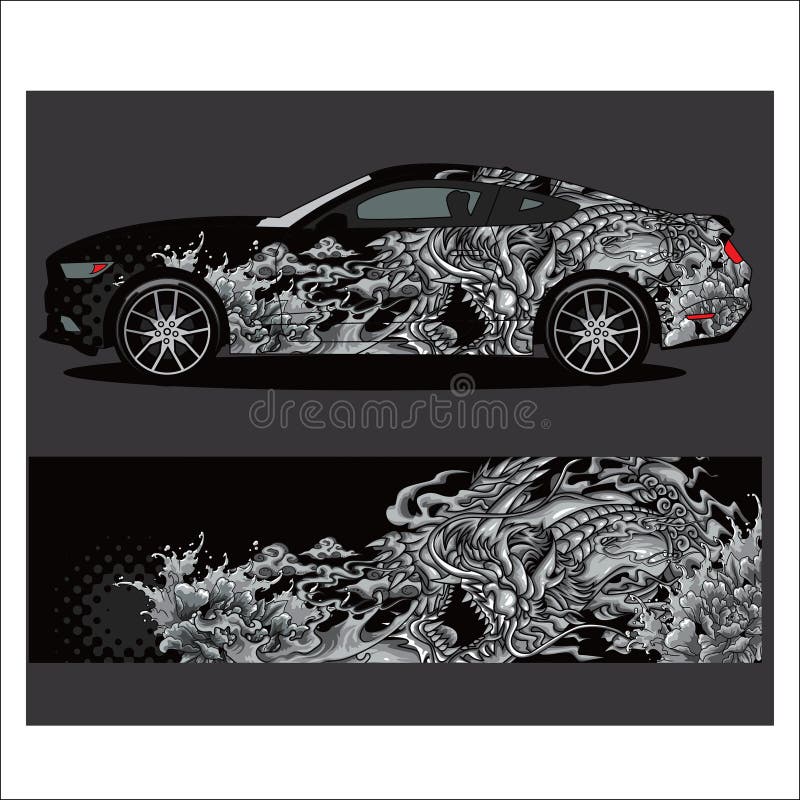 Car livery vector. abstract explosion with grunge stock illustration